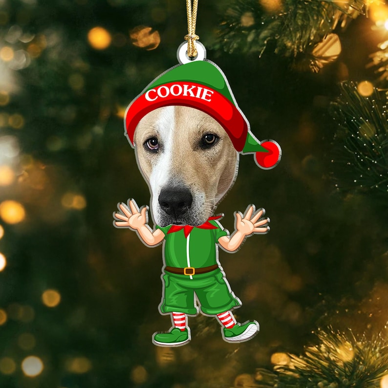 Custom Pet Photo Christmas Ornament, Funny Dog Cat Horse Bunny Cow Ornament