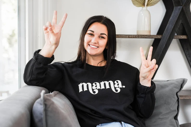 Mama Sweatshirt, Mama Est Sweatshirt, Mothers Day Gift, Cool Mom, First Mothers Day Gift, Personalized Gift, Mom Life Shirt, New Mom Gift-ilovevango