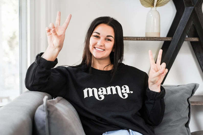 Mama Sweatshirt, Mama Est Sweatshirt, Mothers Day Gift, Cool Mom, First Mothers Day Gift, Personalized Gift, Mom Life Shirt, New Mom Gift-ilovevango