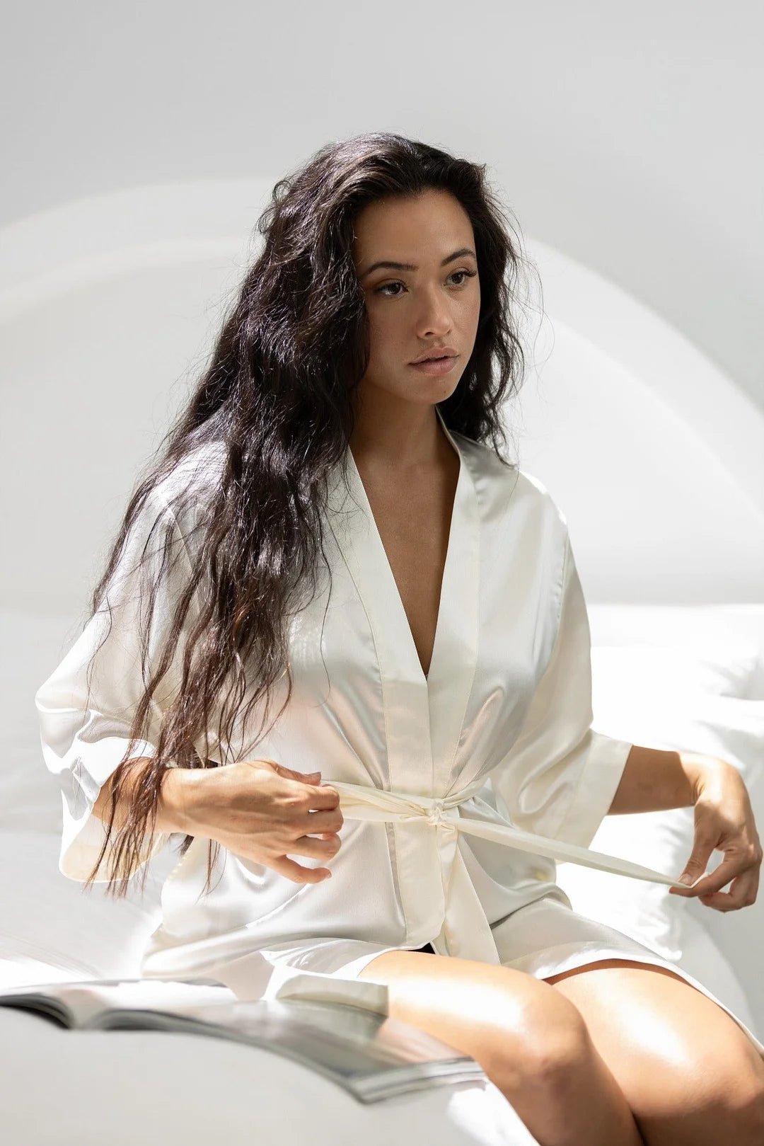 Customized Embroidered Pajamas Satin Robe-Gift For Mom And Wife