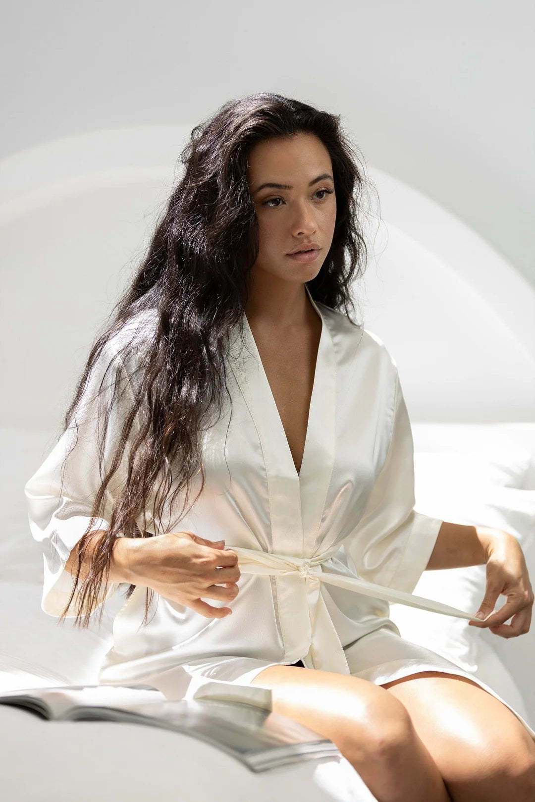 Customized Embroidered Pajamas Satin Robe-Gift For Mom And Wife