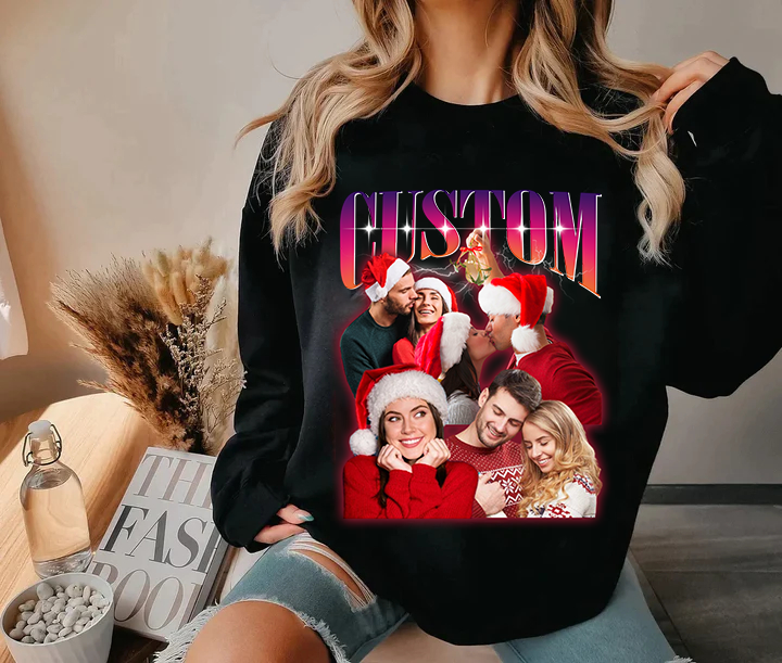 Christmas Gifts Custom Retro Sweatshirts Customize Your Own 90s Retro Sweatshirt Custom Rapper Shirt