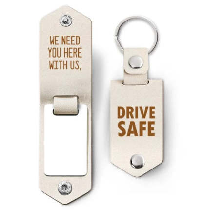 Custom Photo Drive Safe We Need You Dad - Birthday, Loving Gift For Dad, Father, Papa, Grandpa - Personalized Leather Photo Keychain-ilovevango