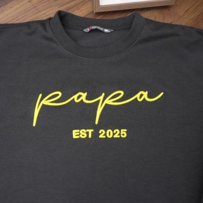 Custom 3D Embroidered Sweatshirt with Date and Kids Names on Sleeve, Gifts For Mama, Papa & Nana