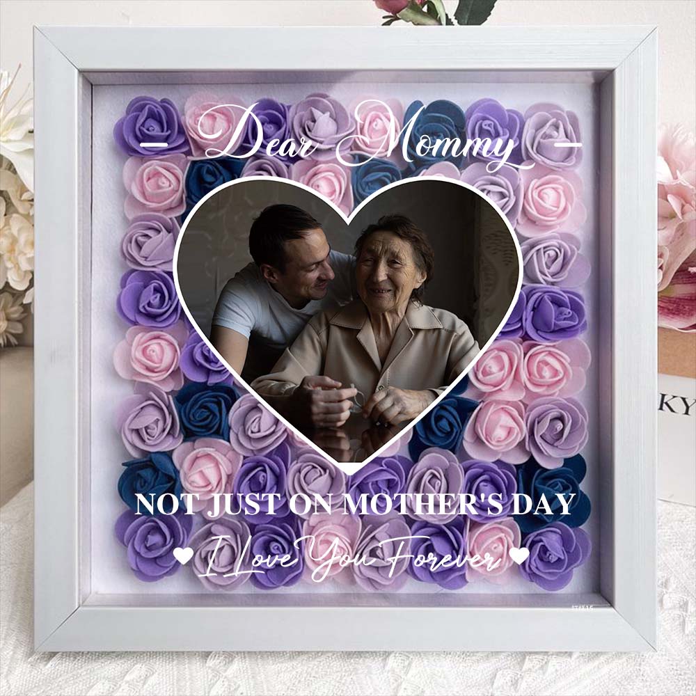 Personalized Custom Dear Mum I Love You Forever Flower Shadow Box Gift For Mum