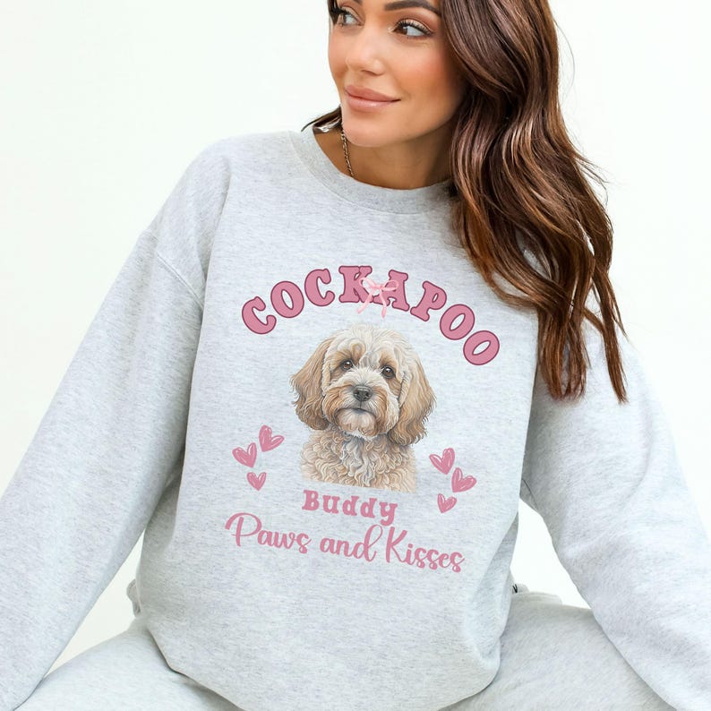 Paws and Kisses Custom Dog Photo & Breed Sweatshirt, Valentine Dog Lover Gifts
