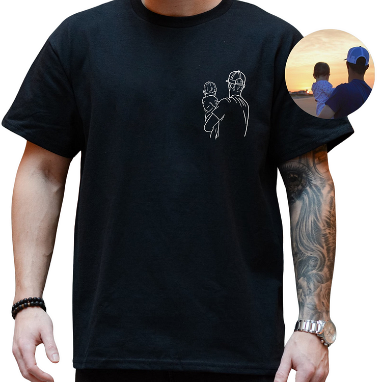 Thermal-transfer Printing-Dad and me-Custom Photo Shirt For Dad,Gift for Husband