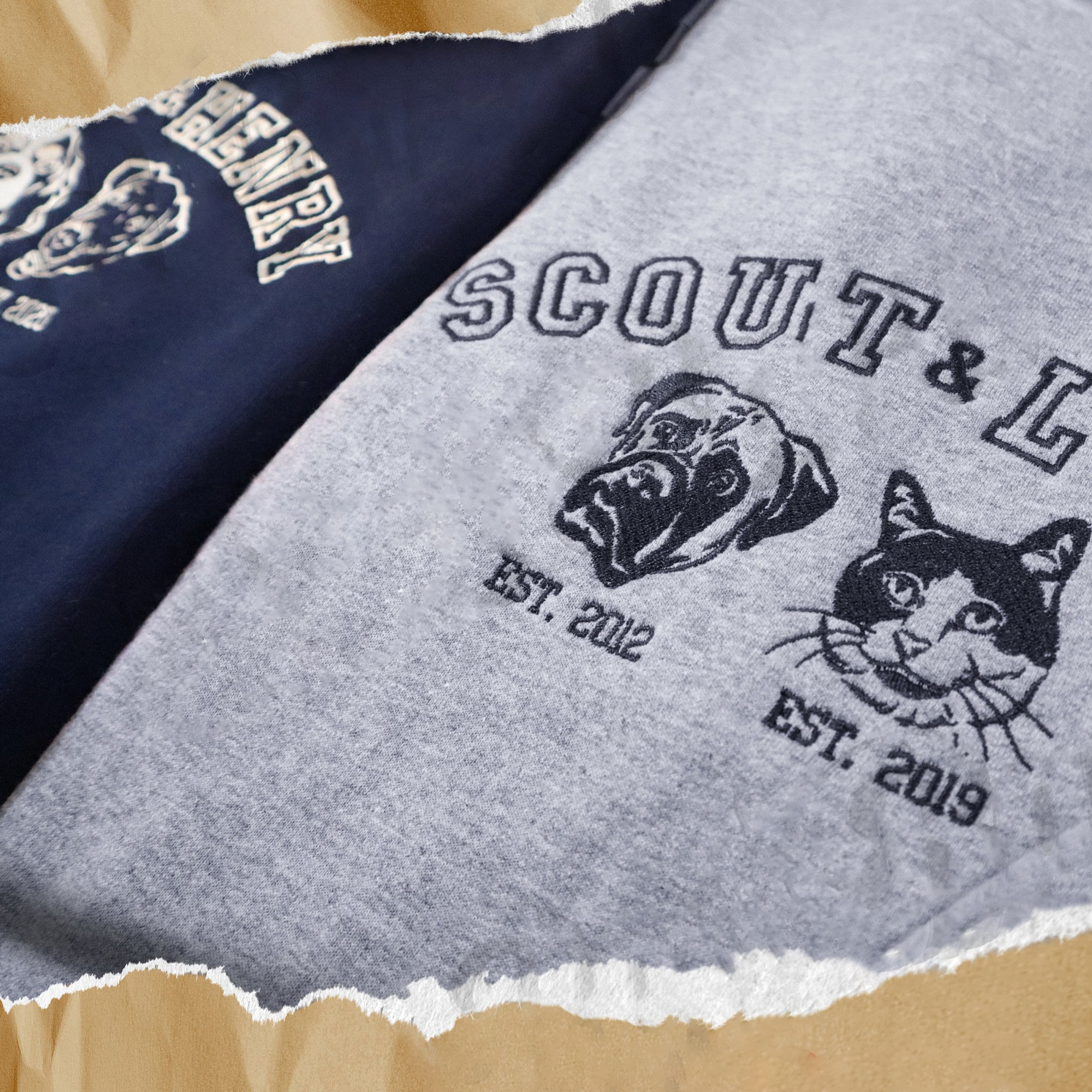 Personalized Pet Photo Embroidered Pet College Sweatshirt/Hoodie T-shirt