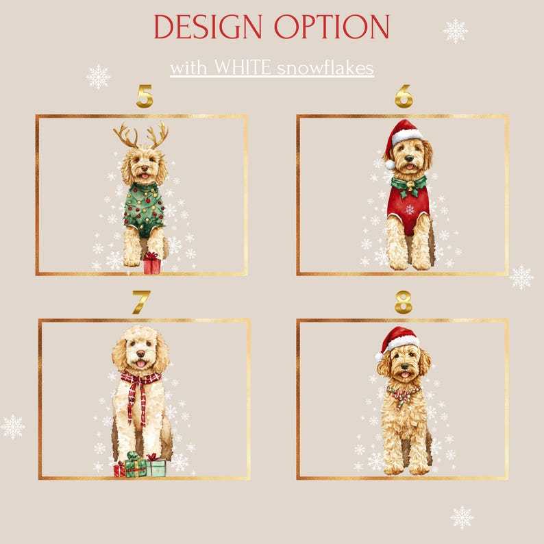 Custom Dog Christmas Sweatshirt with Golden/White Snowflakes Design