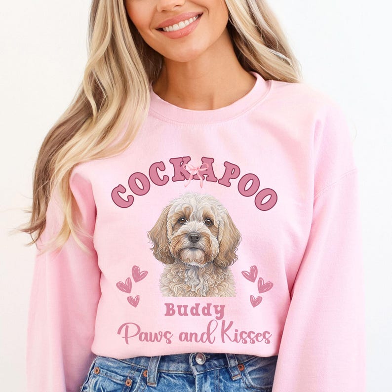 Paws and Kisses Custom Dog Photo & Breed Sweatshirt, Valentine Dog Lover Gifts