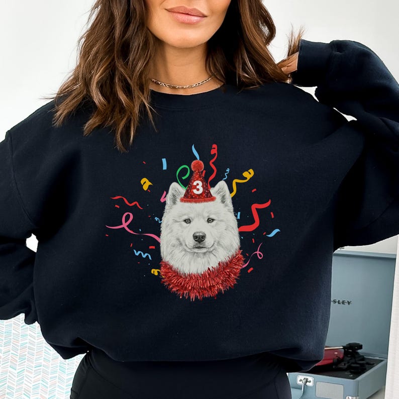 Custom Birthday Dog Sweatshirt, Personalized Pet Photo Hoodie, Dog or Cat Party Sketch Drawing