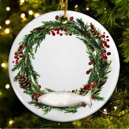 Custom Photo Lovely Pet Face - Christmas Gift For Pet Lovers, Pet Memorial - Personalized Circle Ceramic Ornament-ilovevango