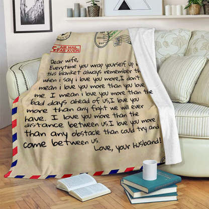Personalized LOVE Letter Blanket For Wife Birthday Gift