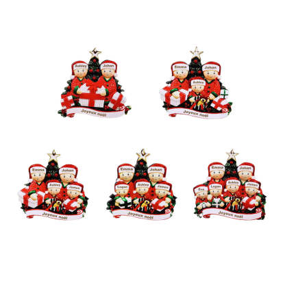 Personalized Christmas Ornaments Dolls 2-6 First Names with Editable Text