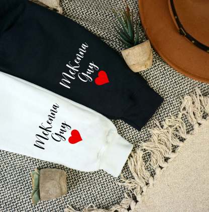 I Wear My Heart On My Sleeve Sweatshirt With Kid Names, Custom Mom Sweatshirt, Kids Names On Sleeve-ilovevango