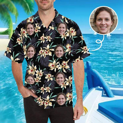 Personalized Hawaiian Shirts Funny Family Gifts Lily Flowers Tropical Aloha Shirt Made for You Custom Shirt Birthday Vacation Party Gift-ilovevango