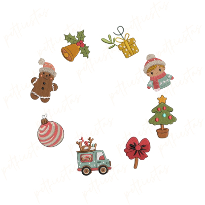 Custom Pet Portrait Christmas Sweatshirt with Festive Embroidered Elements