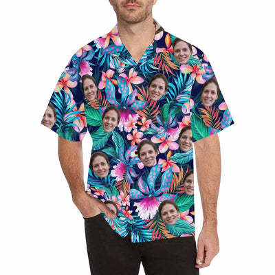 Custom Face Hawaiian Shirt for Boyfriend/Husband Personalized Hawaiian Shirt Photo Tropical Aloha Shirt Birthday Vacation Party Gift-ilovevango