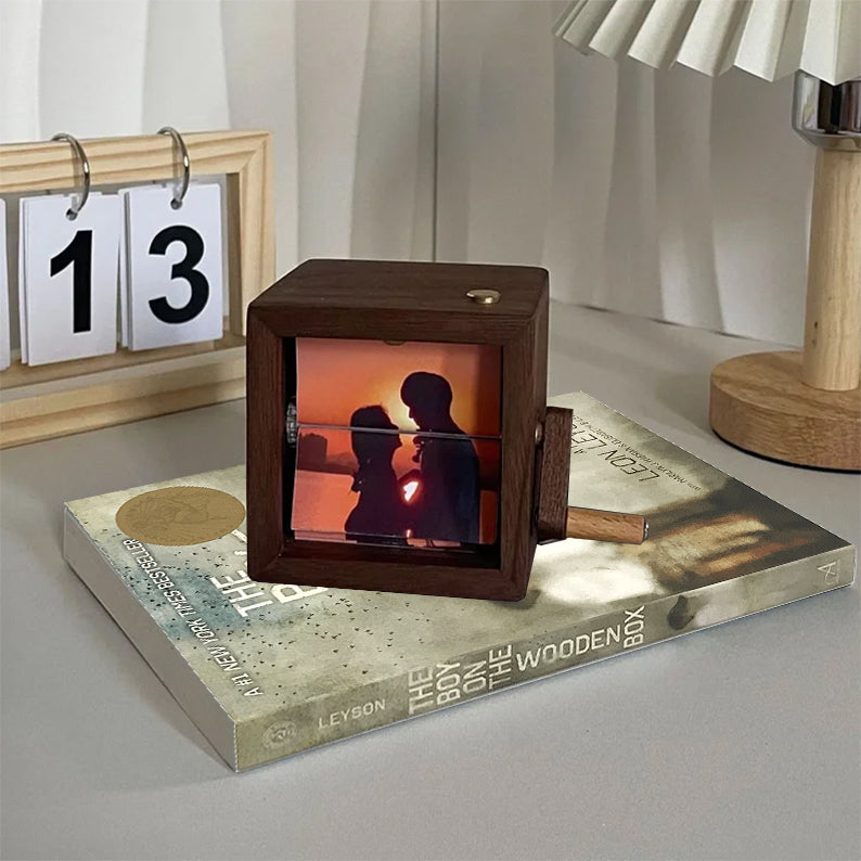 Custom Photo Flipbook Frame Animation Machine Mechanical Hand-cranked Flipbook Box Photo Album with Light and Music | Christmas Sale