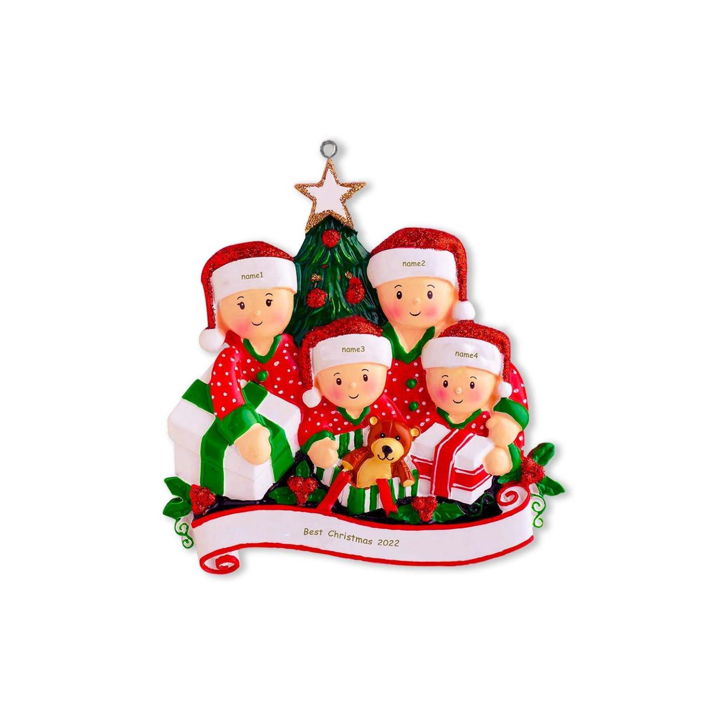 Personalized Christmas Ornaments Dolls 2-6 First Names with Editable Text
