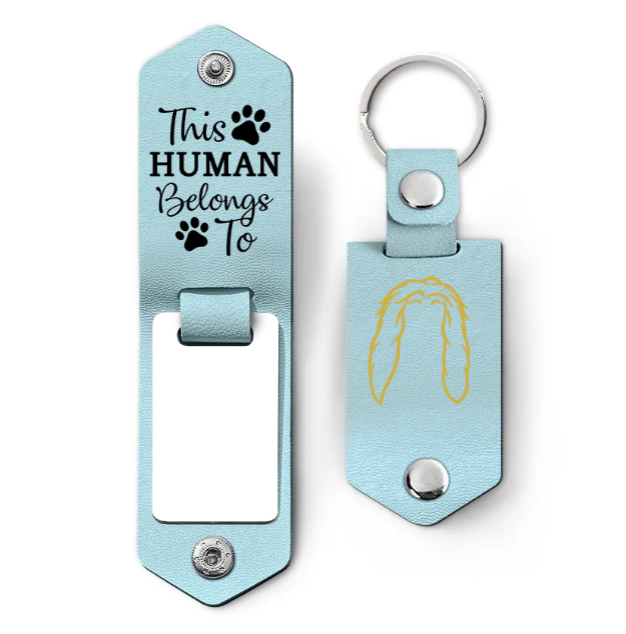 Custom Photo Dog Portrait - Gift For Pet Owners, Pet Lovers - Personalized Leather Photo Keychain