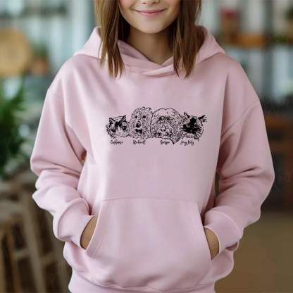 Custom Pet Photo + Name Printing T-shirt Custom Dog Cat Graphic Tee Sweatshirt Hoodie