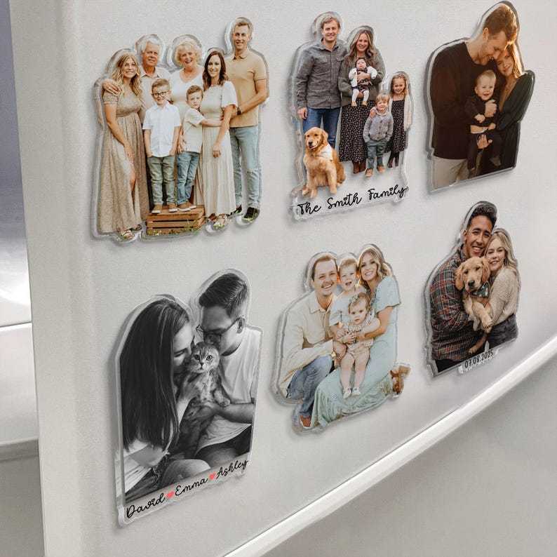 Custom Acrylic Family Photo Magnet, Personalized Family Picture Fridge Magnets