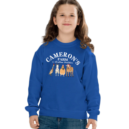 Custom Text and Farm Animals Christmas Sweatshirt – Perfect Holiday Gift for Farm Animal Lovers