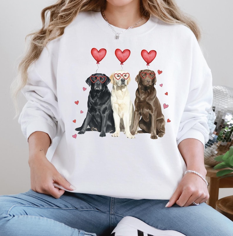 Personalized Dog Valentine Tee & Hoodie with Heart Balloon Print