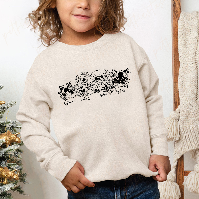 Custom Pet Photo + Name Printing T-shirt Custom Dog Cat Graphic Tee Sweatshirt Hoodie