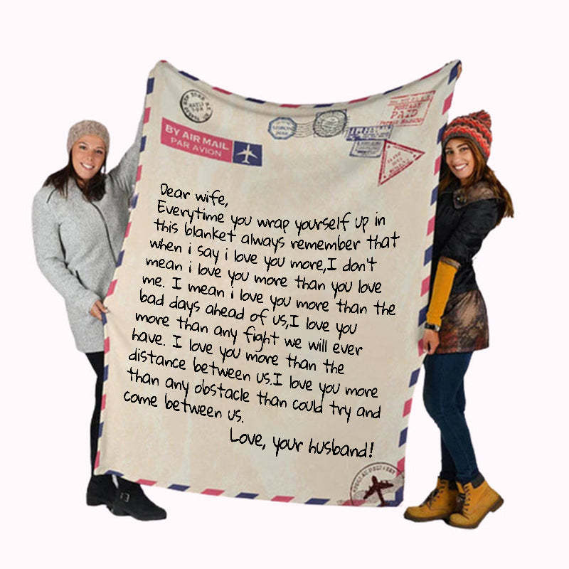 Personalized LOVE Letter Blanket For Wife Birthday Gift