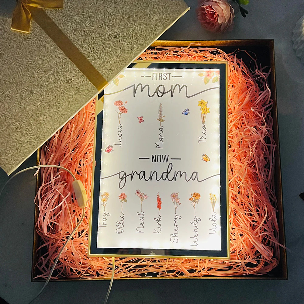 50% OFF✨First Mom Now Grandma-Night Light Mirror