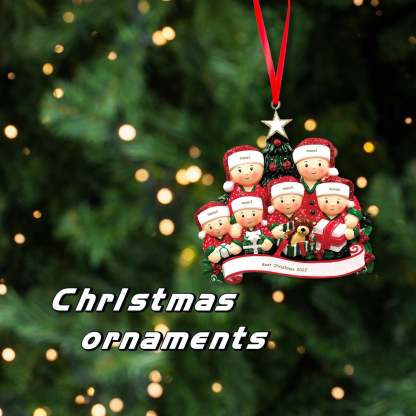 Personalized Christmas Ornaments Dolls 2-6 First Names with Editable Text