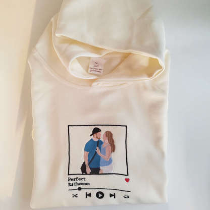 ❤️‍🔥Custom Full Color Embroidered Sweatshirt Portrait Couple/Dad/Mom - Family Gift