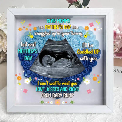Personalized Flower Shadow Box Ultrasound For New Mom