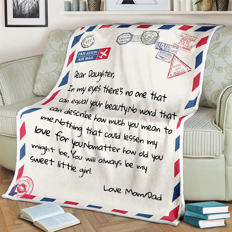 Personalized Letter Blanket Gift For Daughter Birthday Gift