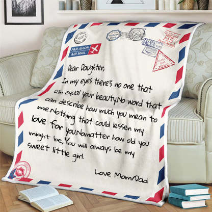 Personalized Letter Blanket Gift For Daughter Birthday Gift