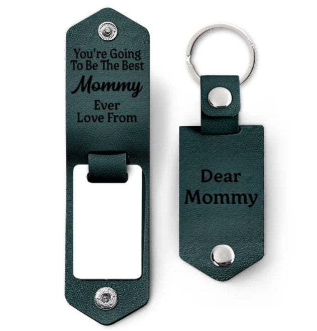 Custom Photo Going To Be The Best - Gift For Mom, Dad, New Parents - Personalized Leather Photo Keychain-ilovevango