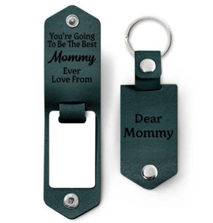 Custom Photo Going To Be The Best - Gift For Mom, Dad, New Parents - Personalized Leather Photo Keychain-ilovevango