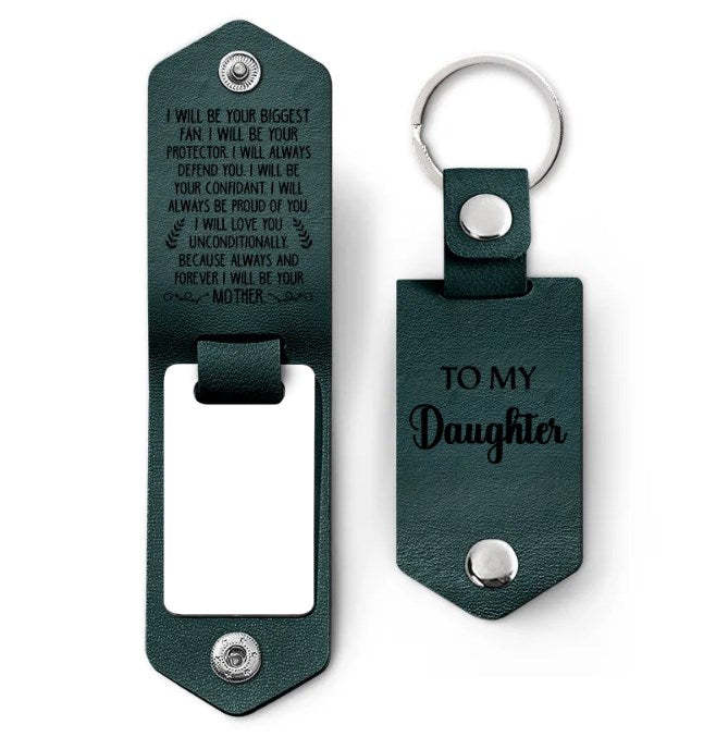 Custom Photo I Will Be Your Mother - Gift For Daughter, Son - Personalized Leather Photo Keychain