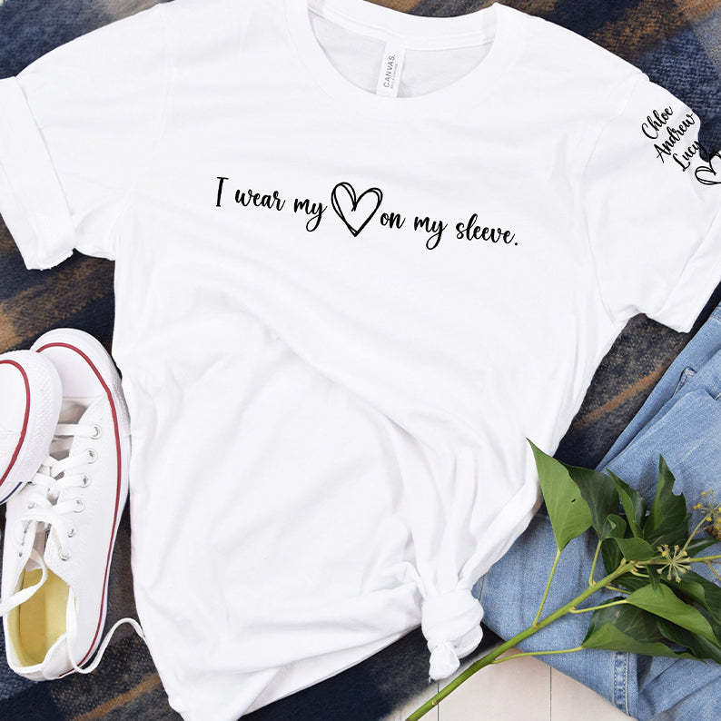 I Wear My Heart on My Sleeve-Custom Sweatshirt, T-shirt and Hoodie-ilovevango