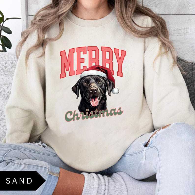Custom Merry Christmas Dog Sweater, Dog Mom / Dog Dad Sweatshirt