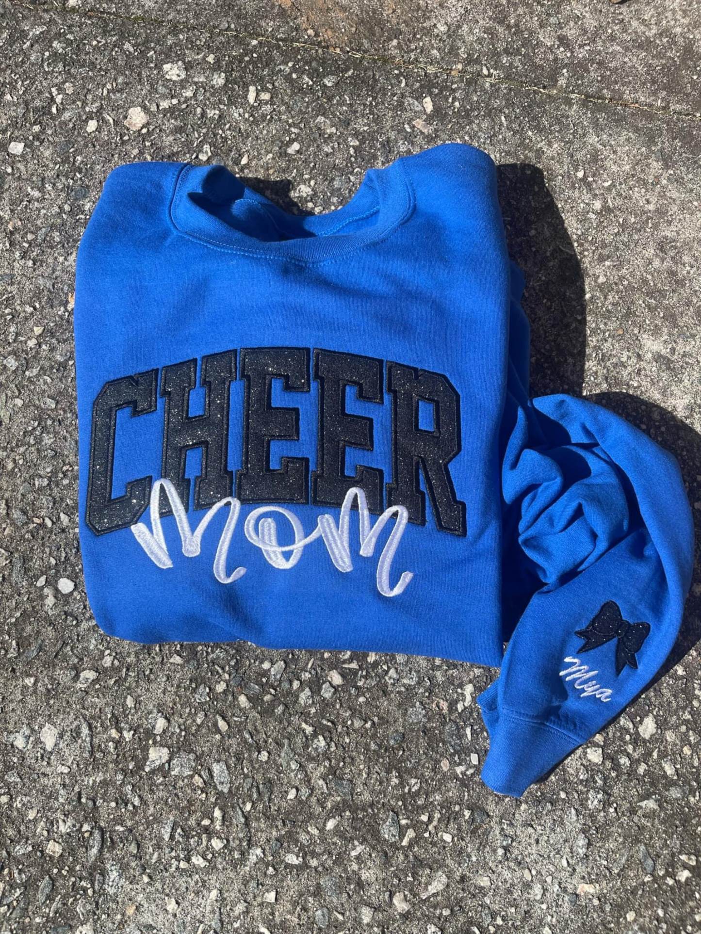Custom Embroidered Glitter Cheer Mom T-shirt&Sweatshirt  , Cheer Mom Gift