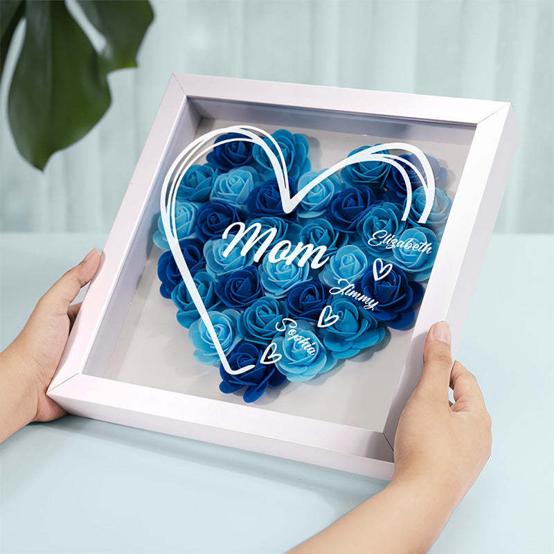 Motherhood Is The Only Thing In My Life - Family Personalized Custom Flower Shadow Box - Mother's Day, Gift For Mom, Grandma