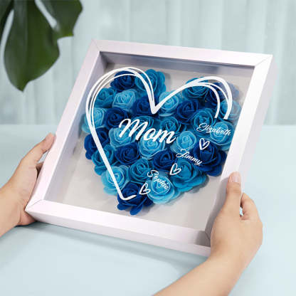 Motherhood Is The Only Thing In My Life - Family Personalized Custom Flower Shadow Box - Mother's Day, Gift For Mom, Grandma