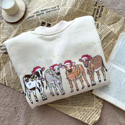 Cow Lover Animals Holiday Christmas Sweatshirt