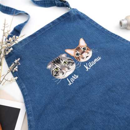 Custom Pet Portrait Embroidered Apron