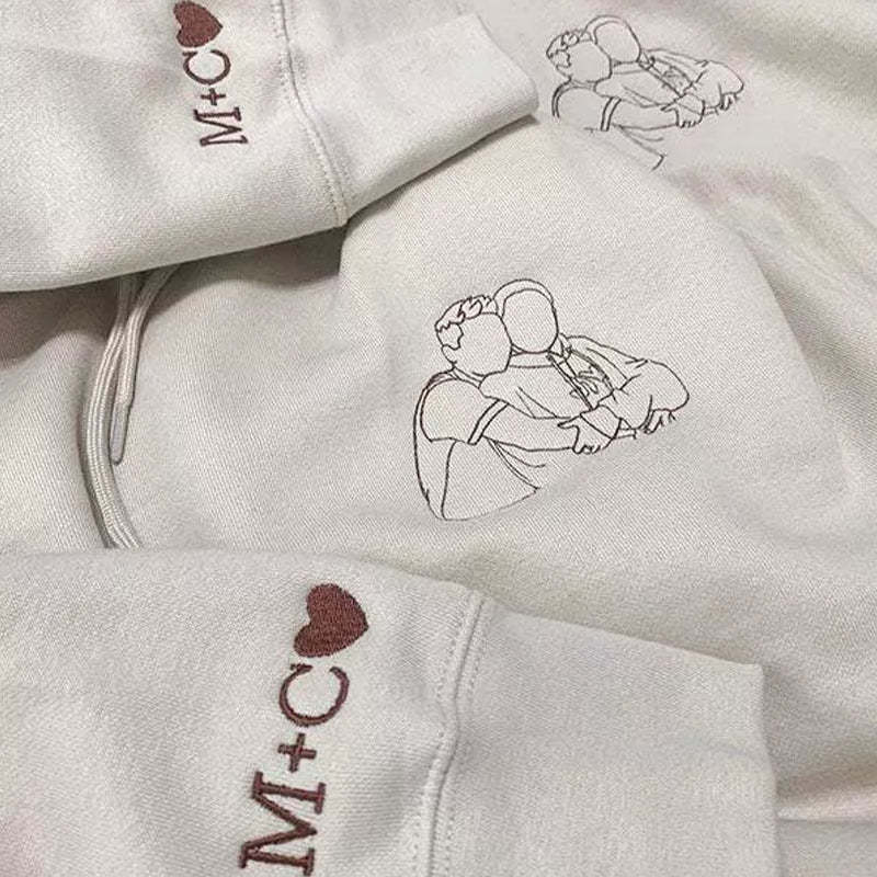 Personalized Embroidered Outline Photo Sweatshirt