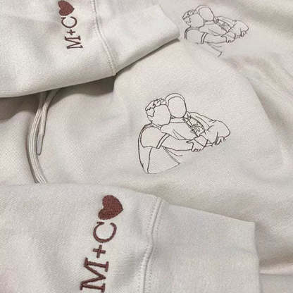 Personalized Embroidered Outline Photo Sweatshirt