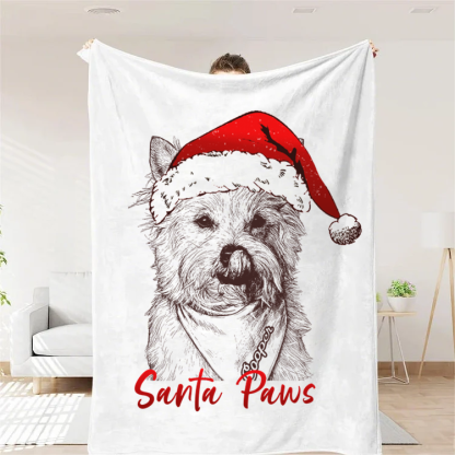 PetFiestas® Stay Merry Custom Pet Santa Hat Christmas Blanket